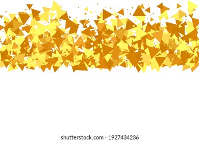 Gold Confetti on Red. Isolated Golden Dust Particles. Fluid Birthday Card. Random Bridal Backdrop. Vector Round Bokeh. Abstract Iridescent Background. Foil Border. Geometric Anniversary Backdrop.