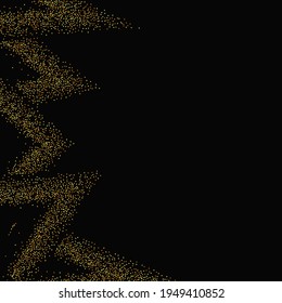 Gold Confetti on Red. Isolated Golden Dust Particles. Foil Border. Geometric Anniversary Backdrop. Vector Round Bokeh. Abstract Iridescent Background. Fluid Birthday Card. Random Bridal Backdrop.