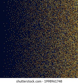 Gold Confetti on Red. Isolated Golden Dust Particles. Fluid Birthday Card. Random Bridal Backdrop. Foil Border. Geometric Anniversary Backdrop. Vector Round Bokeh. Abstract Iridescent Background.