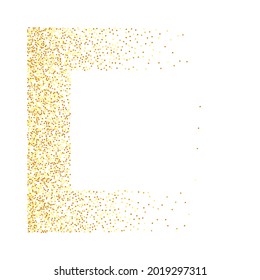 Gold Confetti on Red. Isolated Golden Dust Particles. Vector Round Bokeh. Abstract Iridescent Background. Fluid Birthday Card. Random Bridal Backdrop. Foil Border. Geometric Anniversary Backdrop.