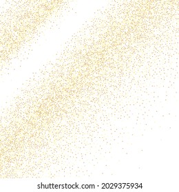 Gold Confetti on Red. Isolated Golden Dust Particles. Foil Border. Geometric Anniversary Backdrop. Vector Round Bokeh. Abstract Iridescent Background. Fluid Birthday Card. Random Bridal Backdrop.
