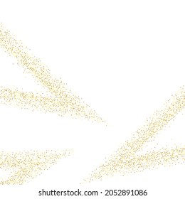 Gold Confetti on Red. Isolated Golden Dust Particles. Vector Round Bokeh. Abstract Iridescent Background. Fluid Birthday Card. Random Bridal Backdrop. Foil Border. Geometric Anniversary Backdrop.