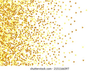 Gold Confetti on Red. Isolated Golden Dust Particles. Vector Round Bokeh. Abstract Iridescent Background. Fluid Birthday Card. Random Bridal Backdrop. Foil Border. Geometric Anniversary Backdrop.