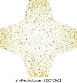 Gold Confetti on Red. Isolated Golden Dust Particles. Foil Border. Geometric Anniversary Backdrop. Fluid Birthday Card. Random Bridal Backdrop. Vector Round Bokeh. Abstract Iridescent Background.
