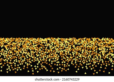 Gold Confetti on Red. Isolated Golden Dust Particles. Vector Round Bokeh. Abstract Iridescent Background. Fluid Birthday Card. Random Bridal Backdrop. Foil Border. Geometric Anniversary Backdrop.