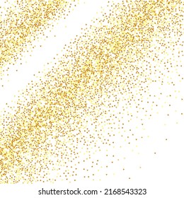 Gold Confetti on Red. Isolated Golden Dust Particles. Vector Round Bokeh. Abstract Iridescent Background. Foil Border. Geometric Anniversary Backdrop. Fluid Birthday Card. Random Bridal Backdrop.