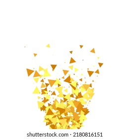 Gold Confetti on Red. Isolated Golden Dust Particles. Fluid Birthday Card. Random Bridal Backdrop. Foil Border. Geometric Anniversary Backdrop. Vector Round Bokeh. Abstract Iridescent Background.