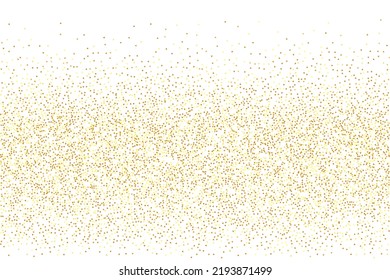 Gold Confetti on Red. Isolated Golden Dust Particles. Vector Round Bokeh. Abstract Iridescent Background. Fluid Birthday Card. Random Bridal Backdrop. Foil Border. Geometric Anniversary Backdrop.