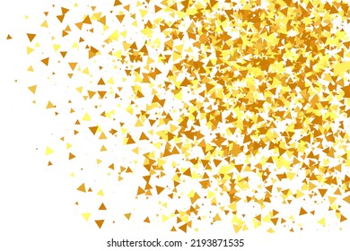 Gold Confetti on Red. Isolated Golden Dust Particles. Vector Round Bokeh. Abstract Iridescent Background. Fluid Birthday Card. Random Bridal Backdrop. Foil Border. Geometric Anniversary Backdrop.