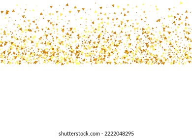 Gold Confetti on Red. Isolated Golden Dust Particles. Fluid Birthday Card. Random Bridal Backdrop. Vector Round Bokeh. Abstract Iridescent Background. Foil Border. Geometric Anniversary Backdrop.