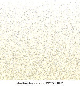 Gold Confetti on Red. Isolated Golden Dust Particles. Foil Border. Geometric Anniversary Backdrop. Fluid Birthday Card. Random Bridal Backdrop. Vector Round Bokeh. Abstract Iridescent Background.