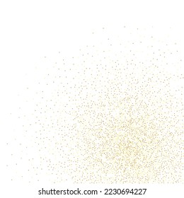 Gold Confetti on Red. Isolated Golden Dust Particles. Vector Round Bokeh. Abstract Iridescent Background. Foil Border. Geometric Anniversary Backdrop. Fluid Birthday Card. Random Bridal Backdrop.
