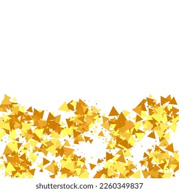 Gold Confetti on Red. Isolated Golden Dust Particles. Vector Round Bokeh. Abstract Iridescent Background. Fluid Birthday Card. Random Bridal Backdrop. Foil Border. Geometric Anniversary Backdrop.