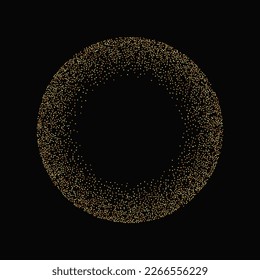Gold Confetti on Red. Isolated Golden Dust Particles. Vector Round Bokeh. Abstract Iridescent Background. Foil Border. Geometric Anniversary Backdrop. Fluid Birthday Card. Random Bridal Backdrop.