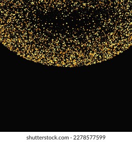 Gold Confetti on Red. Isolated Golden Dust Particles. Vector Round Bokeh. Abstract Iridescent Background. Fluid Birthday Card. Random Bridal Backdrop. Foil Border. Geometric Anniversary Backdrop.