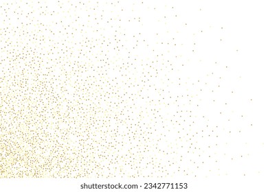 Gold Confetti on Red. Isolated Golden Dust Particles. Vector Round Bokeh. Abstract Iridescent Background. Fluid Birthday Card. Random Bridal Backdrop. Foil Border. Geometric Anniversary Backdrop.