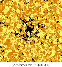 Gold Confetti on Red. Isolated Golden Dust Particles. Fluid Birthday Card. Random Bridal Backdrop. Vector Round Bokeh. Abstract Iridescent Background. Foil Border. Geometric Anniversary Backdrop.