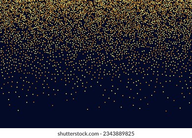Gold Confetti on Red. Isolated Golden Dust Particles. Vector Round Bokeh. Abstract Iridescent Background. Fluid Birthday Card. Random Bridal Backdrop. Foil Border. Geometric Anniversary Backdrop.