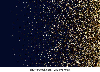 Confetti Dourado em Vermelho. Partículas Douradas Isoladas. Borda de folha de alumínio. Fundo de aniversário geométrico. Vetor em volta de Bokeh. Resumo Iridescente Fundo. Cartão Fluido de Aniversário. Pano de Fundo de Noiva Aleatório.