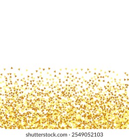 Gold Confetti on Red. Isolated Golden Dust Particles. Vector Round Bokeh. Abstract Iridescent Background. Foil Border. Geometric Anniversary Backdrop. Fluid Birthday Card. Random Bridal Backdrop.