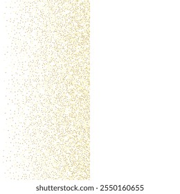 Gold Confetti on Red. Isolated Golden Dust Particles. Vector Round Bokeh. Abstract Iridescent Background. Fluid Birthday Card. Random Bridal Backdrop. Foil Border. Geometric Anniversary Backdrop.