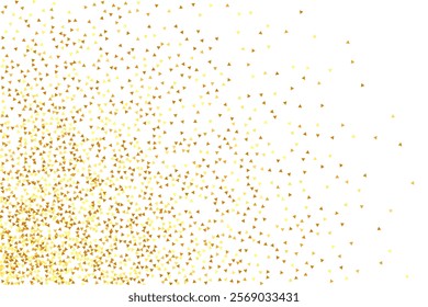 Gold Confetti on Red. Isolated Golden Dust Particles. Vector Round Bokeh. Abstract Iridescent Background. Foil Border. Geometric Anniversary Backdrop. Fluid Birthday Card. Random Bridal Backdrop.