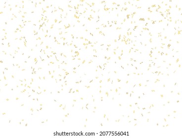 Confeti dorado sobre fondo blanco