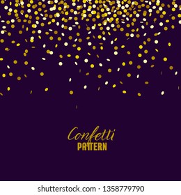 Gold confetti pattern dots falling from top on dark background