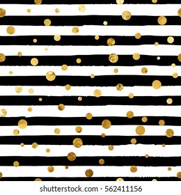 Gold  confetti  pattern on stripe background