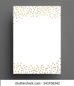 Gold Confetti Polka Dot Background Size A4 Vector Illustration