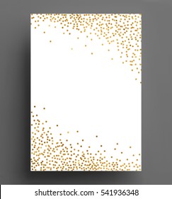 gold confetti polka dot background Size A4 vector illustration