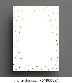 gold confetti polka dot background Size A4 vector illustration