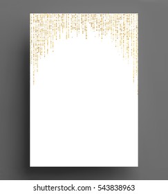 gold confetti polka dot background Size A4 vector illustration