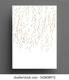 gold confetti polka dot background Size A4 vector illustration