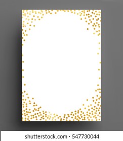 gold confetti polka dot background Size A4 vector illustration