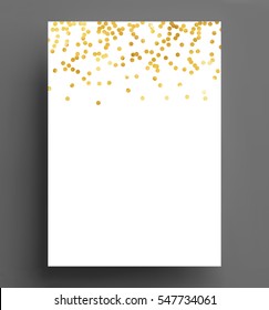 gold confetti polka dot background Size A4 vector illustration