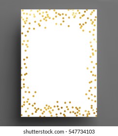 gold confetti polka dot background Size A4 vector illustration