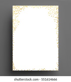 gold confetti polka dot background Size A4 vector illustration
