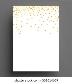 gold confetti polka dot background Size A4 vector illustration