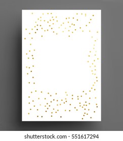 gold confetti polka dot background Size A4 vector illustration
