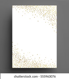 gold confetti polka dot background Size A4 vector illustration