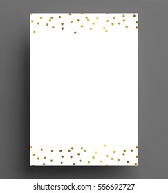 gold confetti polka dot background Size A4 vector illustration