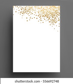 gold confetti polka dot background Size A4 vector illustration