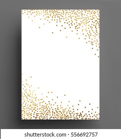 gold confetti polka dot background Size A4 vector illustration