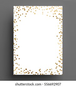 goldener Konfetti-Polka-Punkthintergrund Größe A4 Vektorgrafik