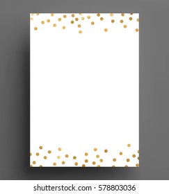 gold confetti polka dot background Size A4 vector illustration