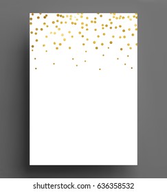 gold confetti polka dot background Size A4 vector illustration