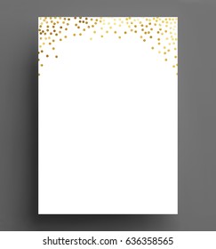 gold confetti polka dot background Size A4 vector illustration