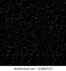Gold confetti powder falling and scatter celebration template. EPS 10