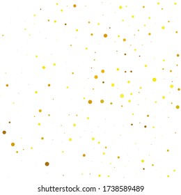 Gold Confetti Random. Orange Round Sparkle. Tiny Bubble Background. Golden Falling Random. Yellow Glitter Creative. Texture Xmas. Yellow Carnival Explosion. Birthday Holiday.